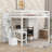 Full Loft Bed With Desk,Wardrobe And Drawers,Solid Wood Loft Bed With Stairs And Storage Shelves-447512684