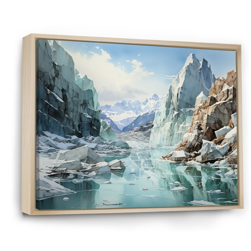Berkleigh Glacier Glacial Symphony II - impression, H 30 po x l 40 po x P 1,5 po, Cadre naturel flottant
