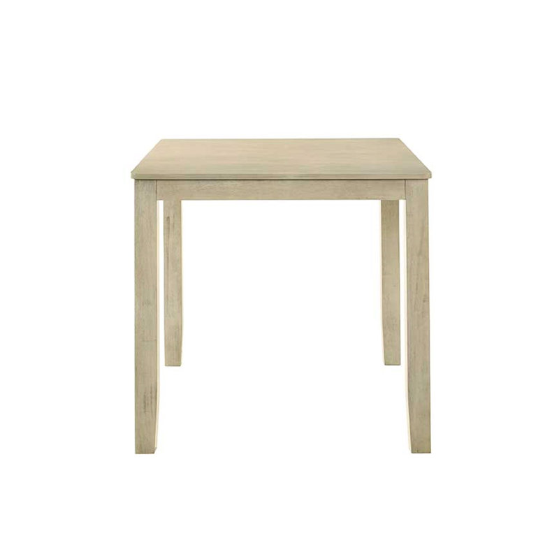 Table carrée à hauteur de comptoir carrée, traditionnelle, 4 places, table de salle à manger Crème, Crème, crème