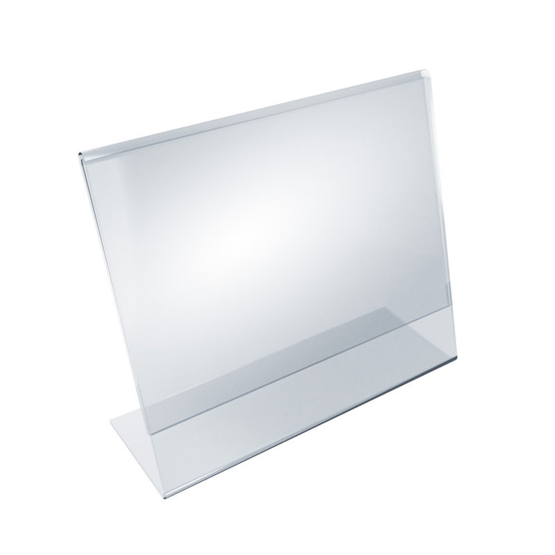 Clear Acrylic L-Shaped Desktop Sign Holder Frame, 7" High