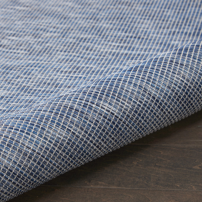 Lillehammer Solid Indoor/Outdoor Area Rug, Rectangle 8' x 10', Navy Blue