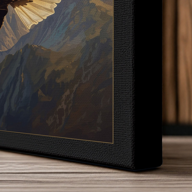 Soaring Eagle Coastal - Wrapped Canvas, 30x20 - 76.2 x 50.8 cm, Black Border