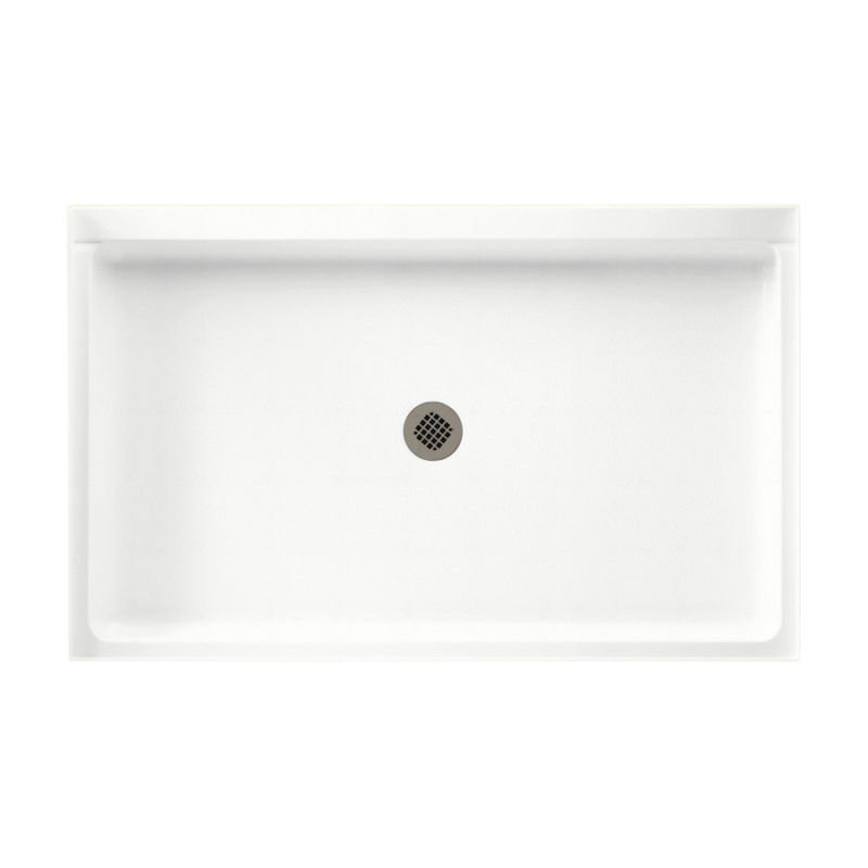 34'' W 54'' D Rectangular Single Shower Base, Tahiti White