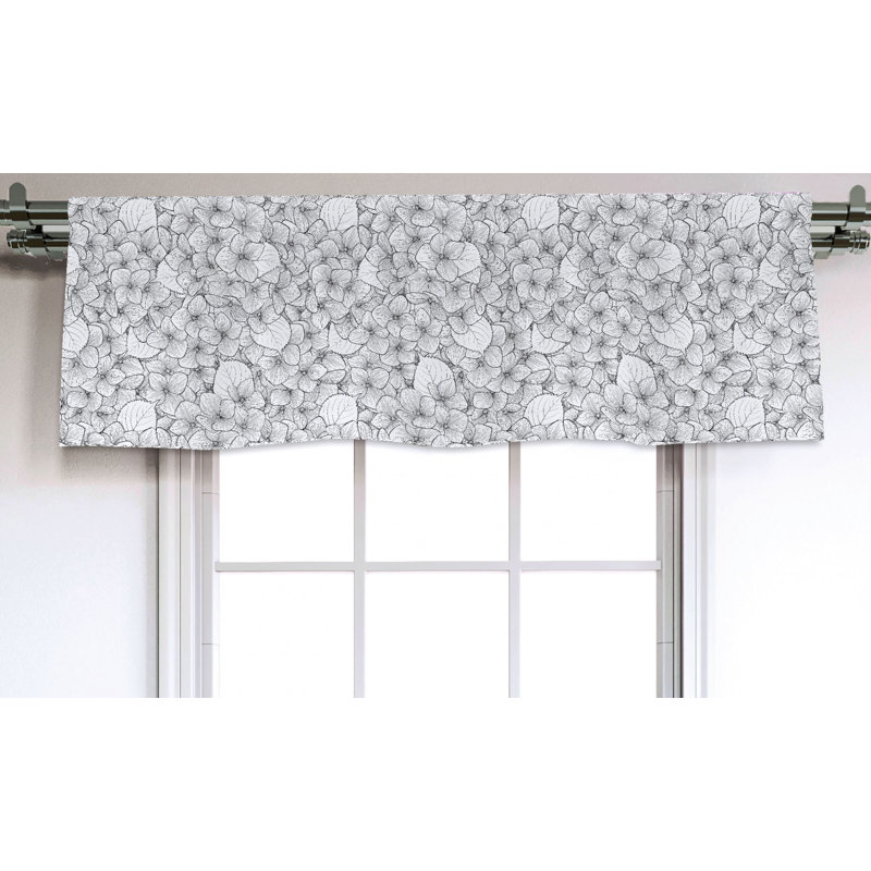 Sateen Floral Ruffled Window Valance