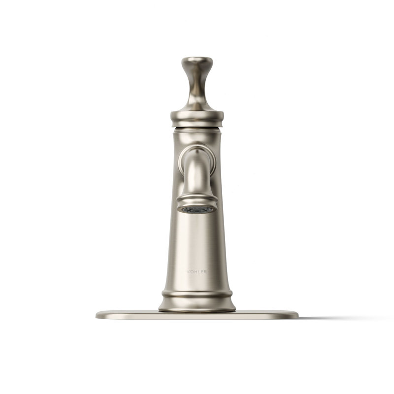 Robinet de lavabo de salle de bain à poignée simple Bellera, 1,2 gal / min, en chrome poli, 0.5, Nickel brossé éclatant