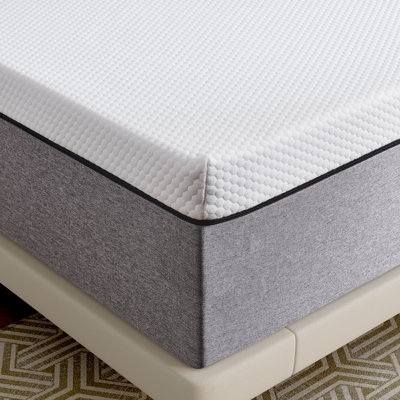 Matelas en mousse viscoélastique mi-ferme de 8 pouces avec housse amovible et fibre de verre Alwyn Home Higganum pour un sommeil profond et sans bruit