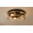 Transitional 3 Light Gold and Black Round Flush Mount-1628534435