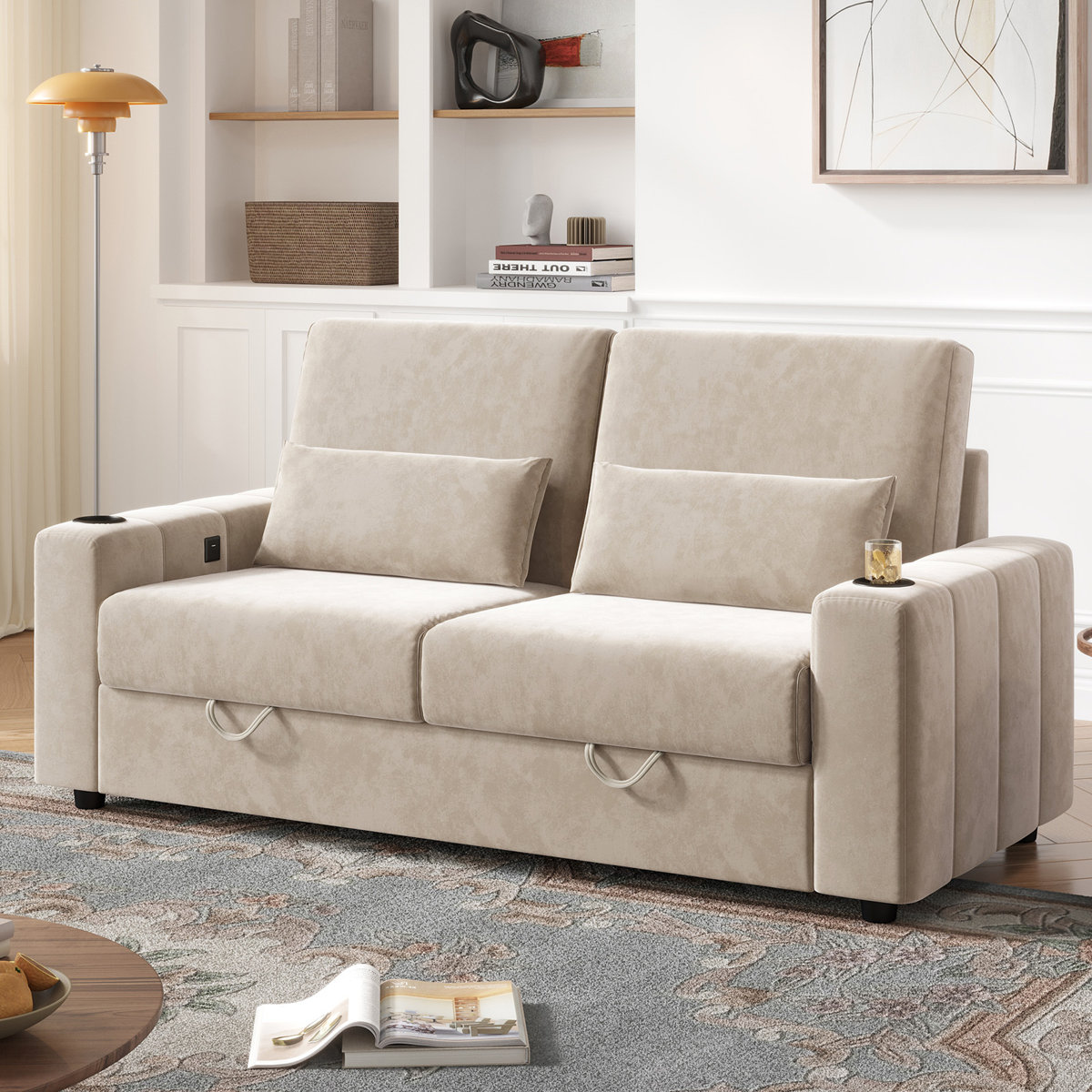 Latitude Run® 75" Loveseat Sofa, 2 Seater Couch With Storage, Deep Seat ...