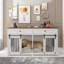 Grande cage double pour chien avec 2 tiroirs, séparateur central amovible, porte coulissante et tube en fer