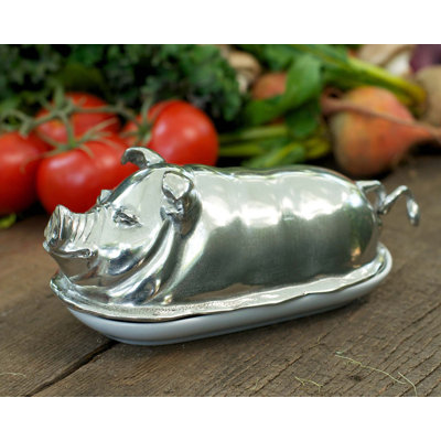 Vagabond House Garden Friends Pewter Butter Dish