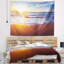 Tapisserie vagues, vagues bleues et sable brun-28507018