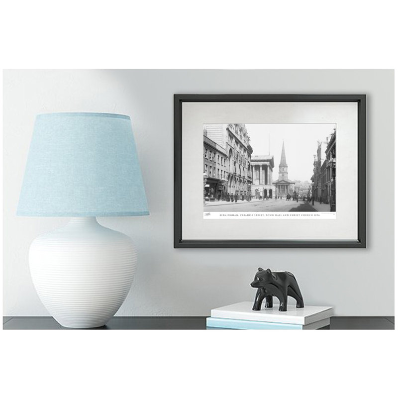 Birmingham, Paradise Street, Town Hall And Christ Church 1896 - Single Picture Frame Print, 40cm H x 50cm W x 2.3cm D