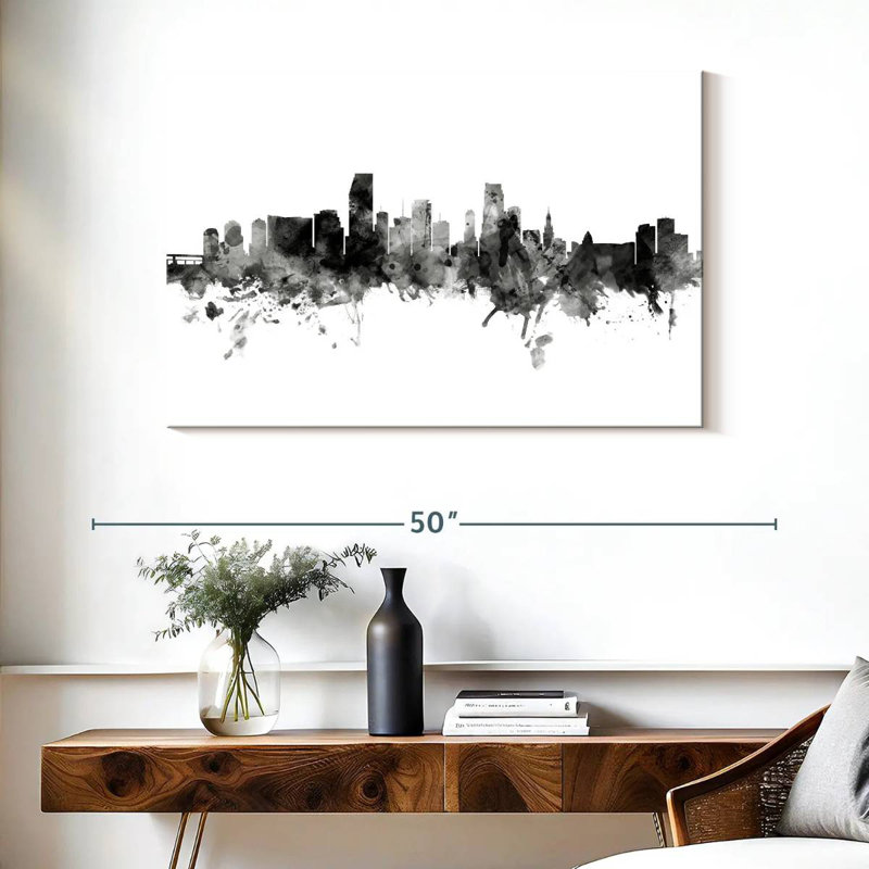 Silhouette de Sirci Miami, Floride, horizon V, H 26 po x l 39 po