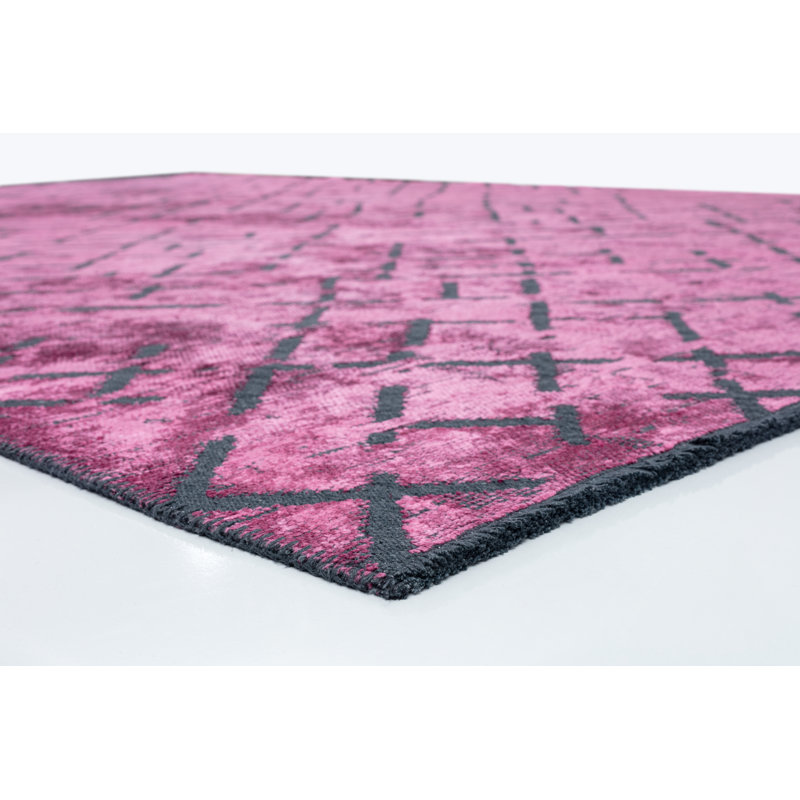 Rapture Pink/Gray Luxury Area Rug, Rectangle 7'10" x 11'2"