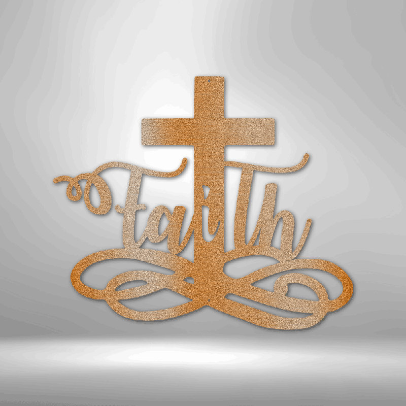 Décoration murale «Scripture Faith in Christ», Cuivre, H 17 po x l 17,5 po x P 0,5 po