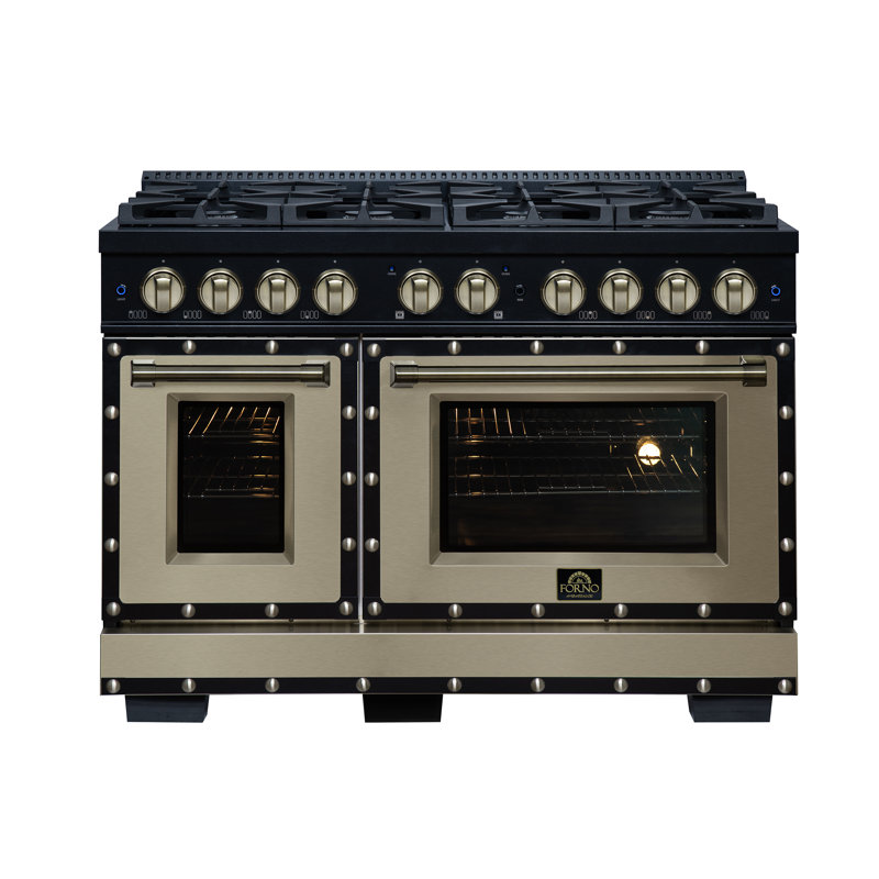 Cuisinière à gaz 48 po Valente, Black/Copper