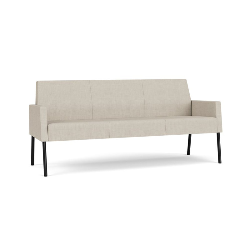 Mystic Lounge Reception Sofa, Black Steel, Plot Line Neutral