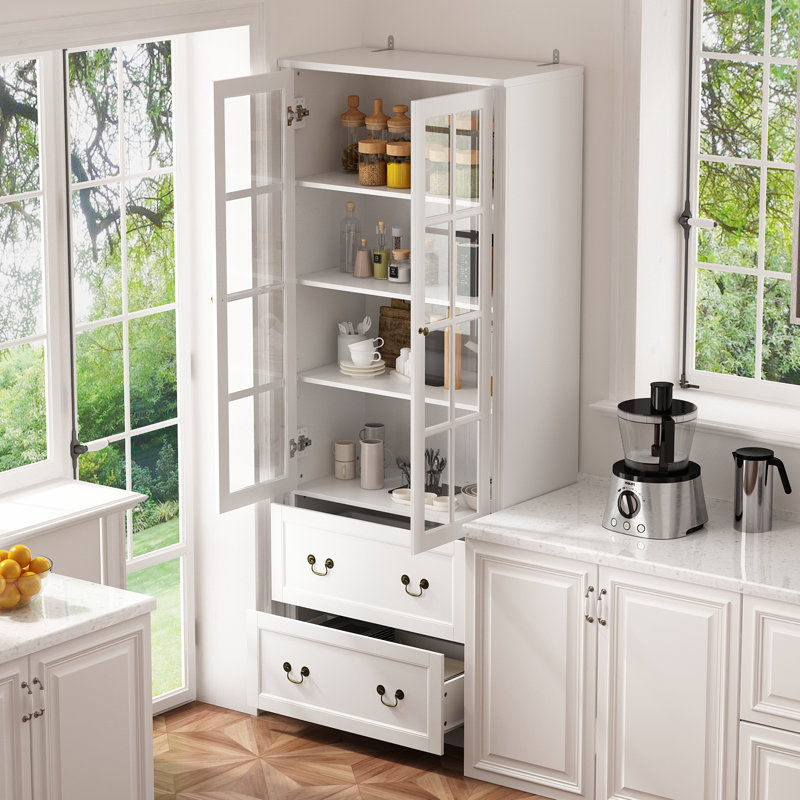 Kylen 78.7'' China Cabinet, White