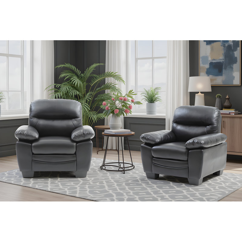 Ensemble de 2 chaises en similicuir Pingry, Noir