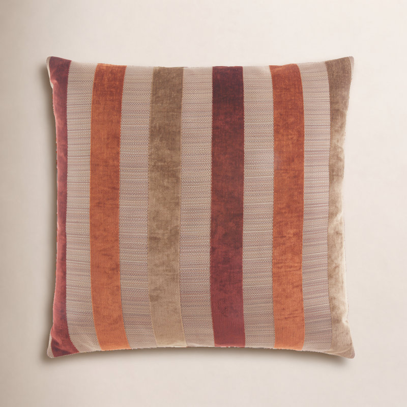 Balustrade Striped Polypropylene, Polyester, Acrylic Throw Pillow, Square 24"