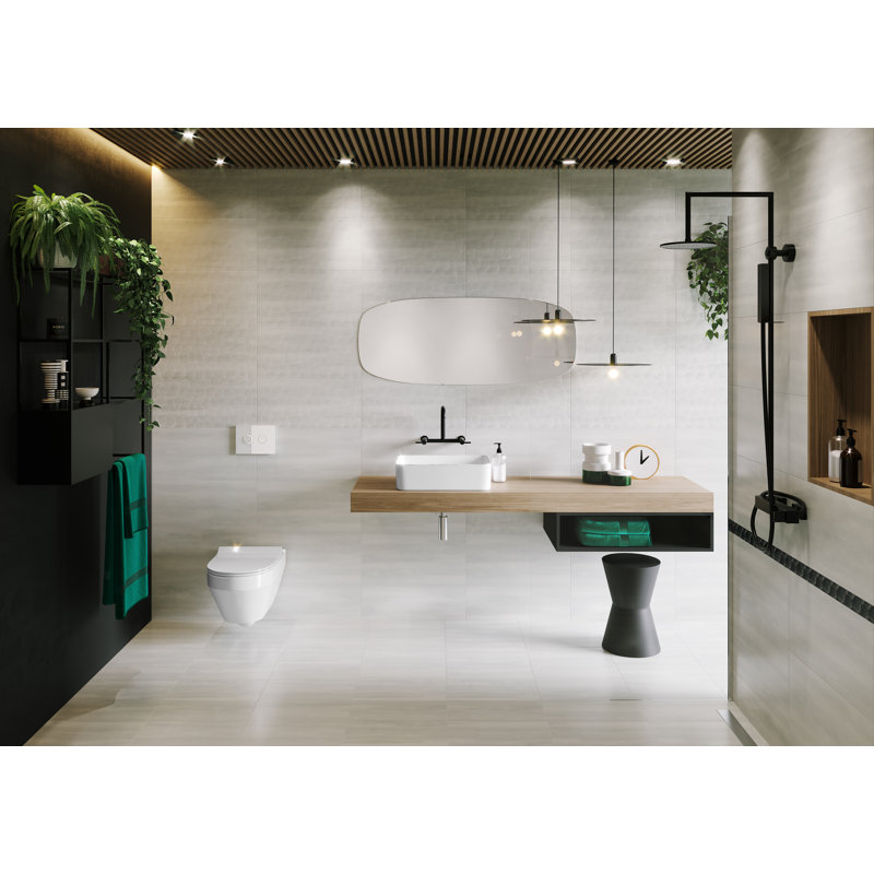 Button pneumatic accento square glass black, White