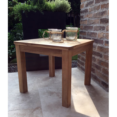 Guevara Square Teak Solid Wood Outdoor Side Table - 50 cm W 50 cm D