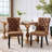 High-End Tufted Solid Wood Contemporary Flax Upholstered Linen Dining Chair With Wood Legs Nailhead Trim 2-Pcs Set-321944980-321944986