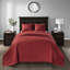 Queen Size Red Reversible Bedding - Quilting Beauty Pre-washed Cotton Filling Comfort Oversized For Ideal Coverage 2 Shams Included Machine Washable Bed Charm Peace Drape