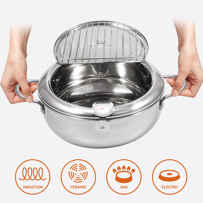 Nalupatio Non-Stick Stainless Steel Pot Set, Silver, 4.7" H x 11" W x 11" D