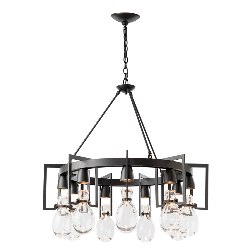 Apothecary 9 - Light Unique / Statement Wagon Wheel Chandelier, Black