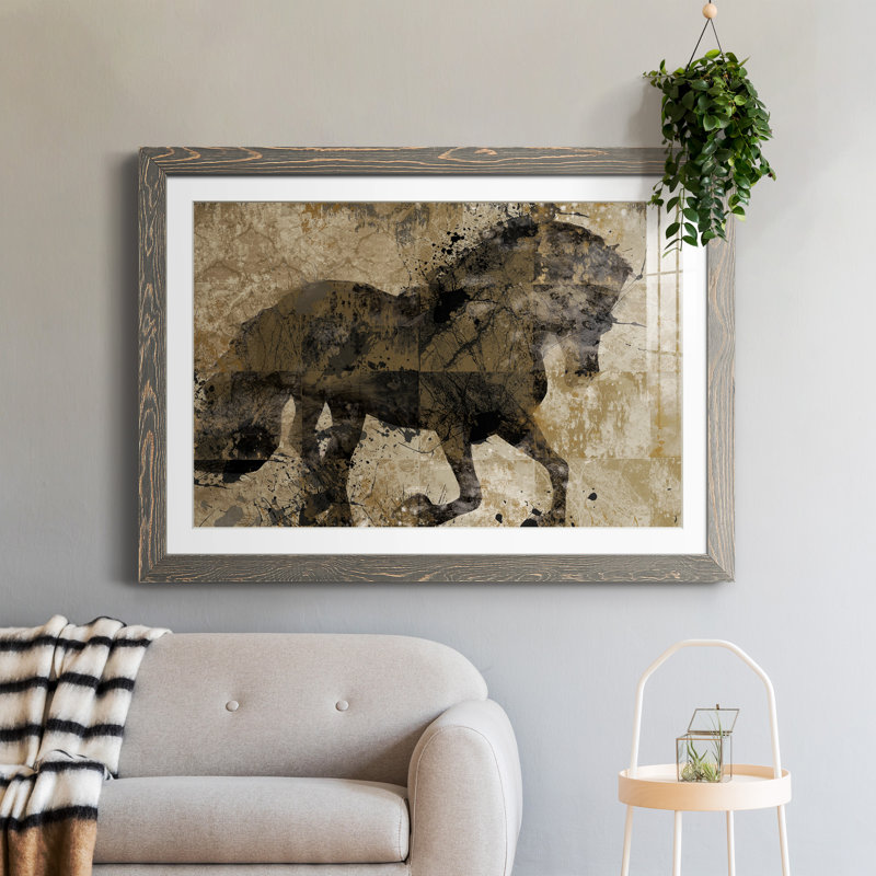 Midnight Stallion - impression encadrée, Encadré gris, H 31,5 po x l 23,5 po x P 1,5 po
