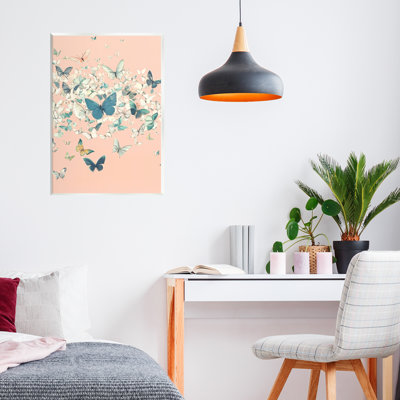 Cluster of Butterflies over Pink Wall Plaque, design by Petal Prints Design