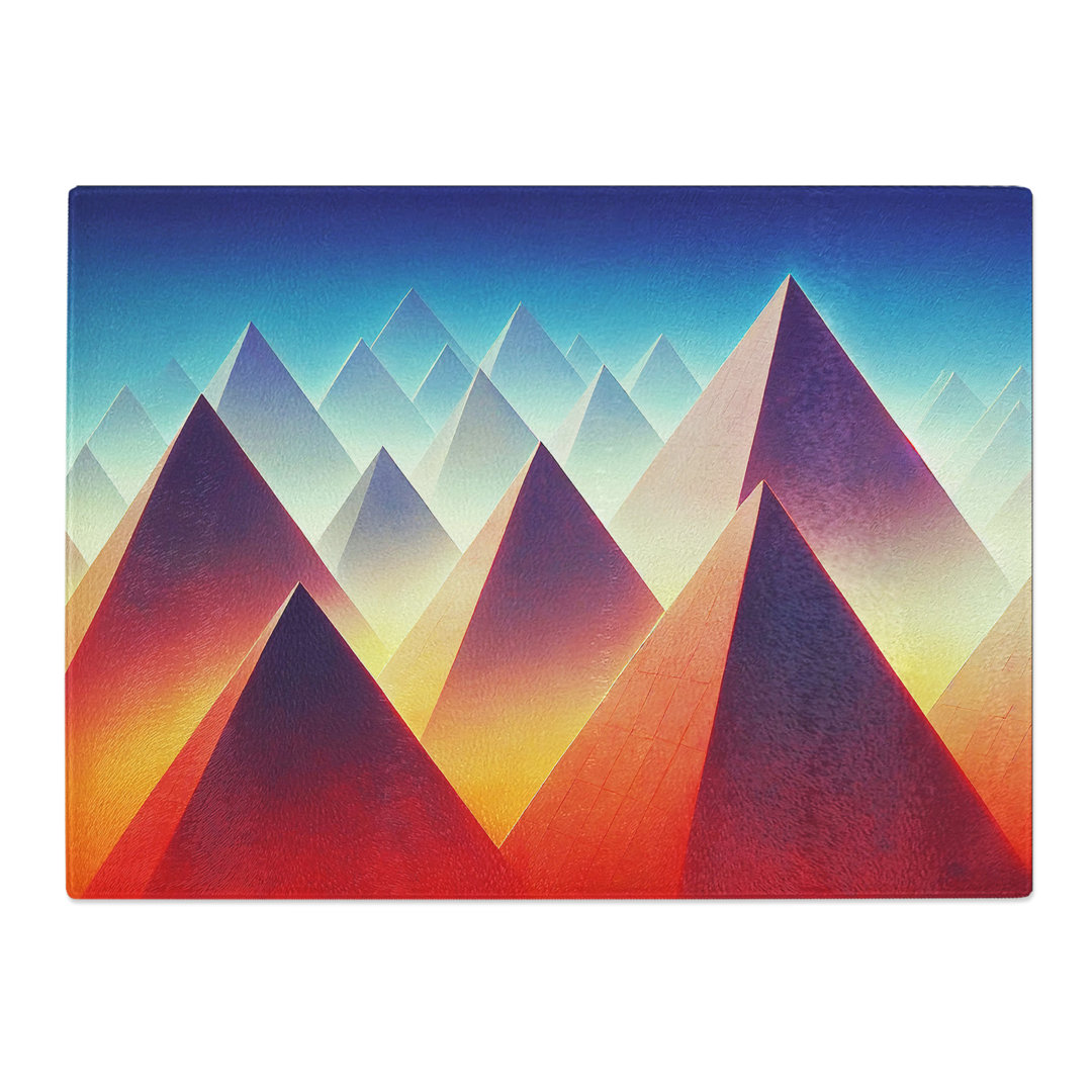 Futuristic Pyramids Vol.1 Abstract  Glass Chopping Board