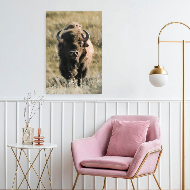 Art contemporain bison de Yellowstone, H 24 po x l 16 po