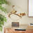 Polystone Family On A Branch Bird Decorative Gold Sculpture with Brown Block Base