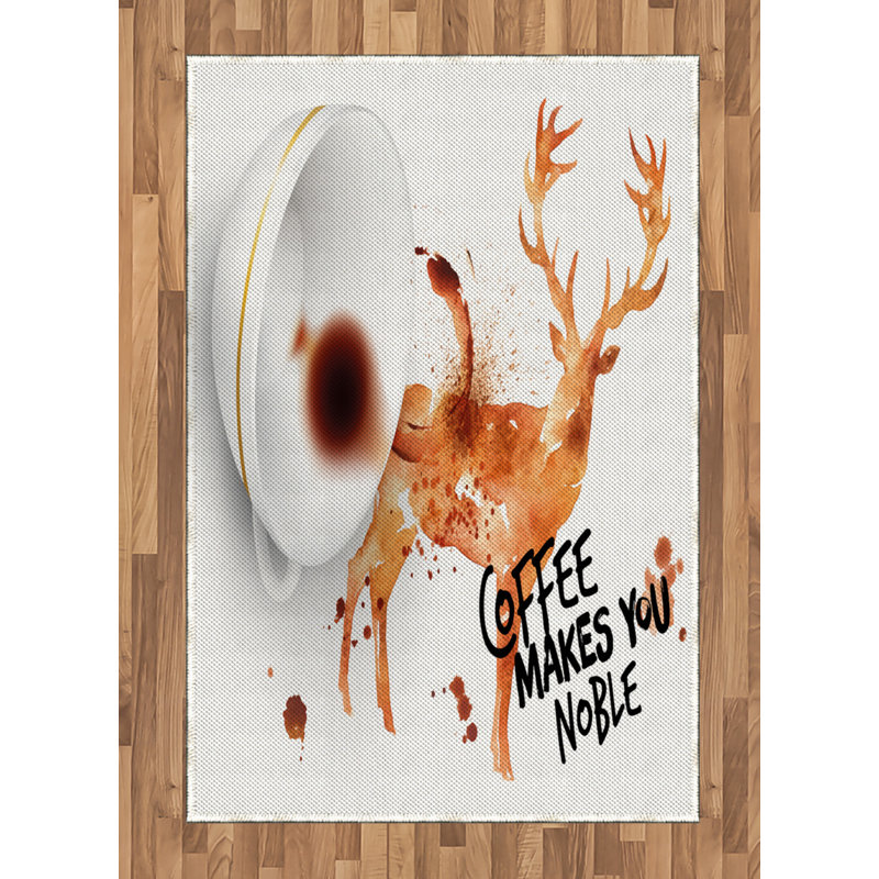 Coffee Art High Density Long Fiber Poly Threads Decorative Area Rug Carpet, Rectangle 4' x 5'8"