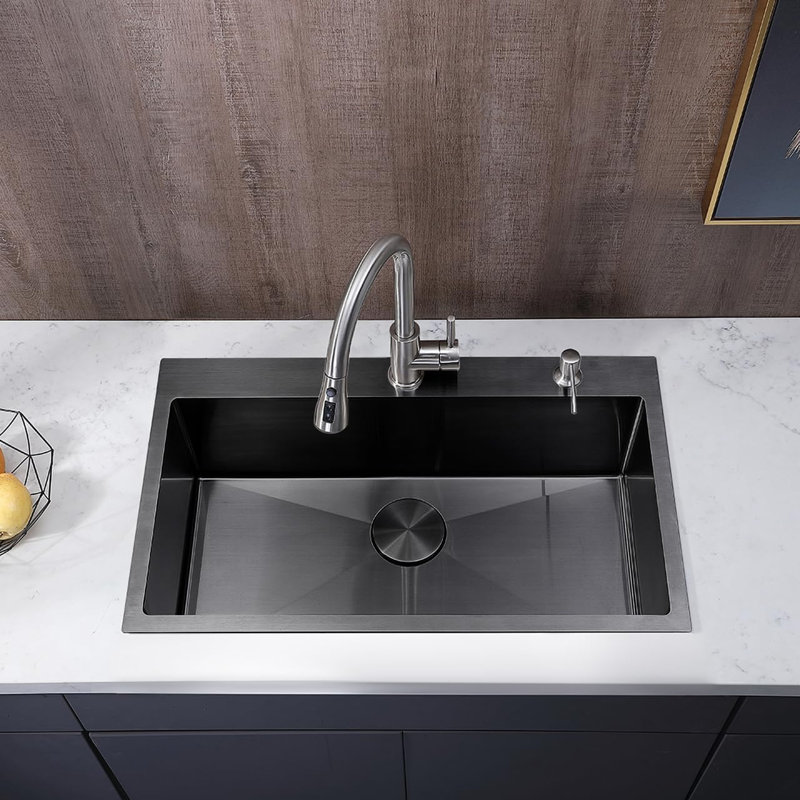 33'' L Drop In Single Bowl Stainless Steel Kitchen Sink