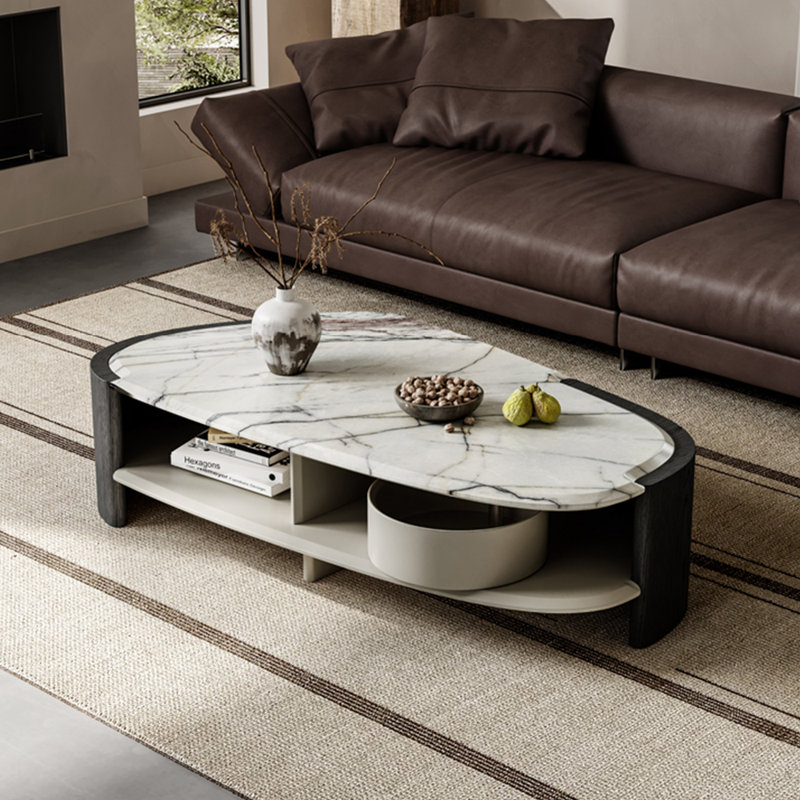 Table basse moderne en marbre minimaliste