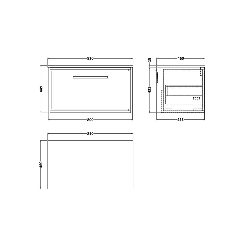 Tishay Bathroom Vanity, Antique Oak, 81cm W, Carrara Marble