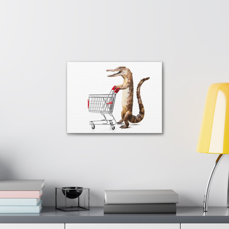 Shopping Alligator Wall Art Canvas, 24" H x 30" W
