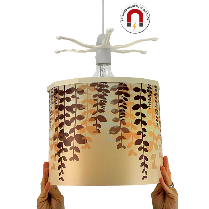 Lombardo 25cm H Plastic Drum Pendant Shade ( Spider ) in Brown