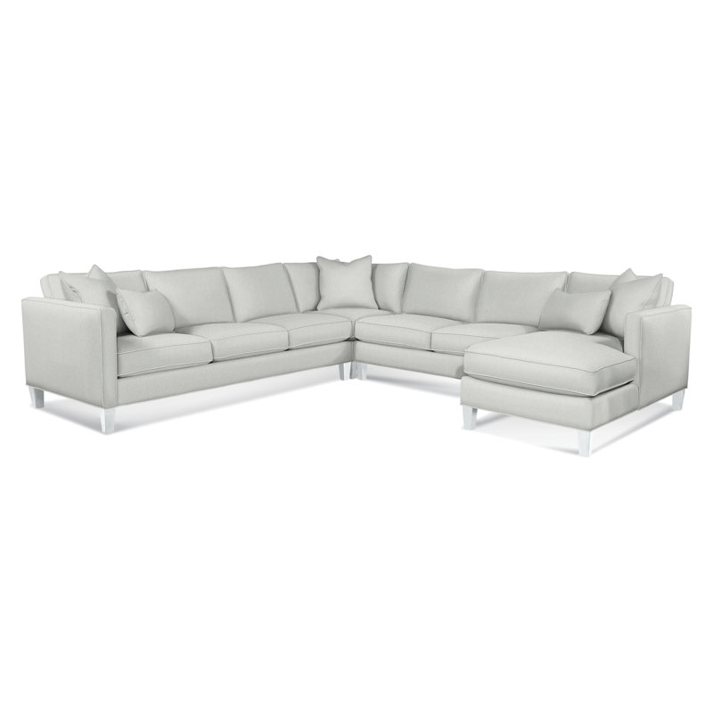 Sectional, Brown Geometric, 0456-33, Right Hand Facing, Frost White