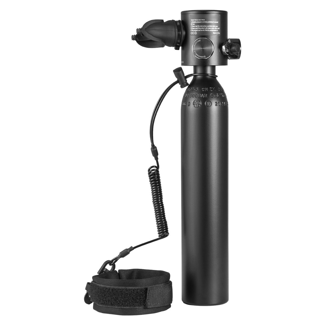 Scuba Tank, 0.5L Portable Scuba Diving Tank, Diving Oxygen Cylinder Supports 5-10 Minutes Underwater Breathing, 32.81 ft Diving Depth, Lung Tank Kit w
