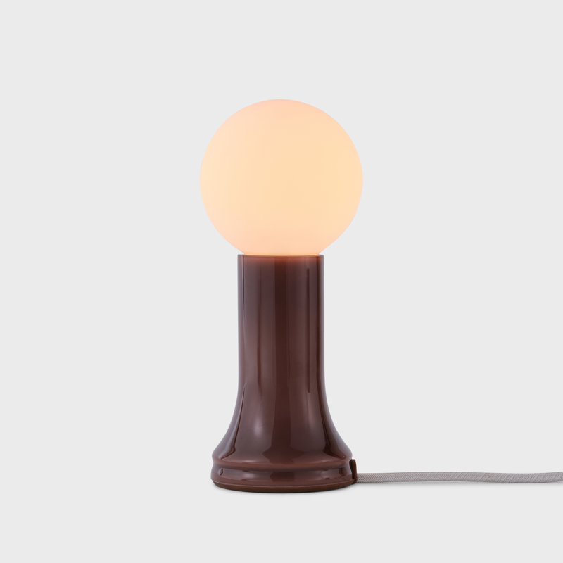Shore Table Lamp Smoke Grey With G95 LED Bulb US, Brown
