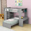 Lit superposé avec bureau, tablettes et tiroirs, garde-robe-119617992-119617994