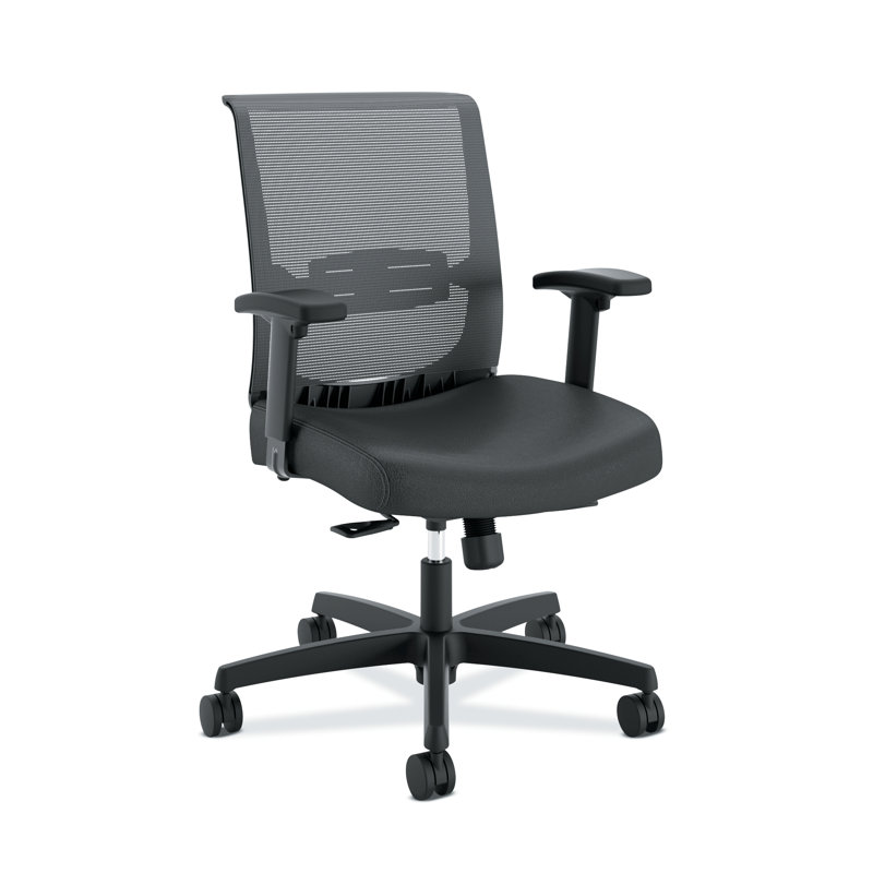 Convergence Mesh Ergonomic Task Chair, Black, Vinyl