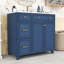 Meuble-lavabo simple contemporain avec tablette réglable, lavabo en céramique et portes à fermeture douce-967618511