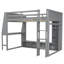Lit mezzanine double avec bureau et rangement