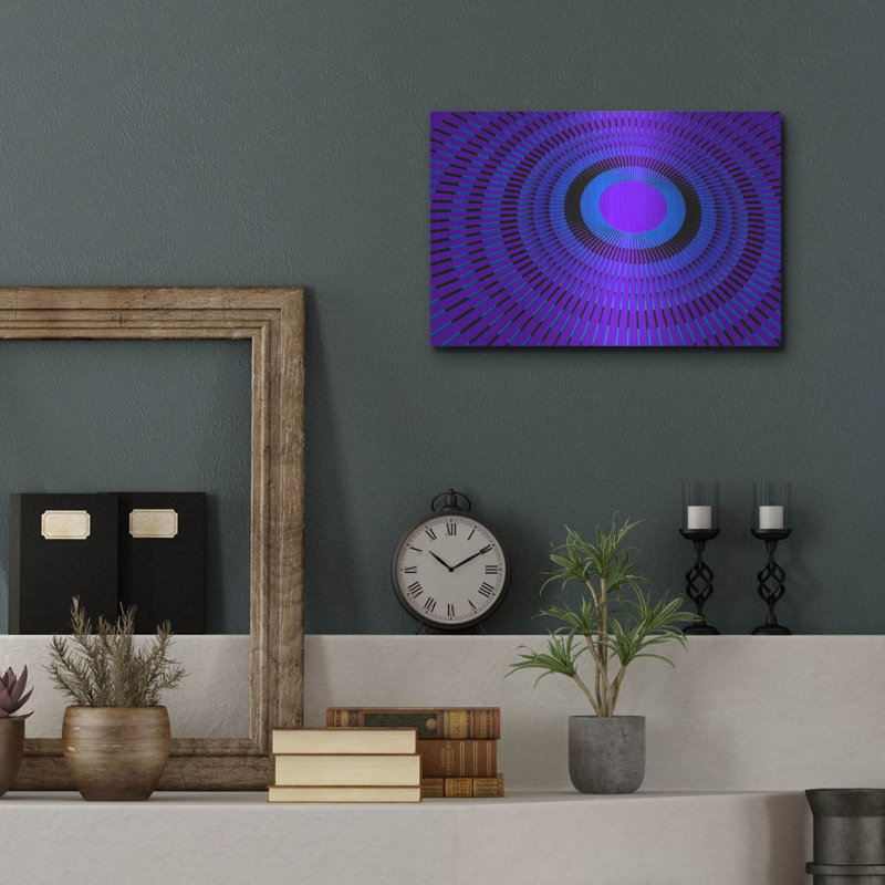 Ivy Bronx «Concentric Circles» par Luxe Portfolio, art mural en métal, H 12 po x l 16 po