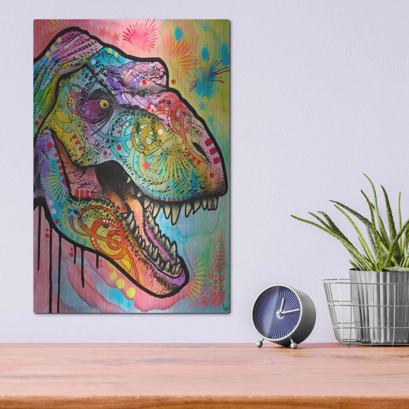 «T Rex 1» par Dean Russo, art mural en métal, 24 po x 36 po, H 16 po x l 12 po